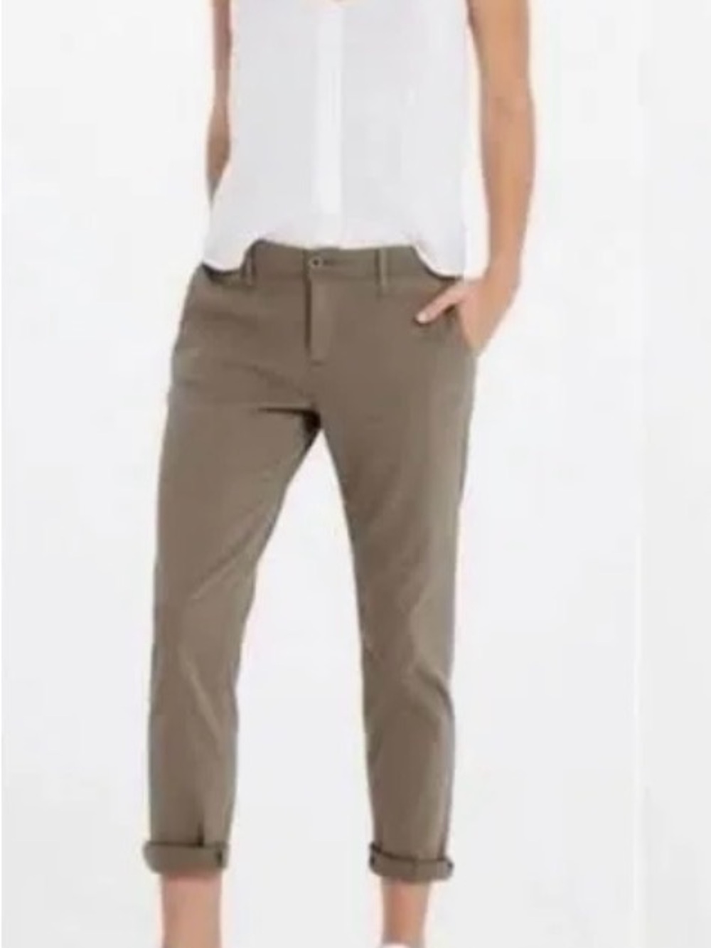 AG Adriano Goldschmied The Caden Tailored Trouser Olive Tan Size 29R